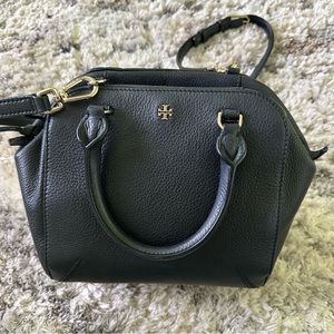 Tory Burch Black Rpbinson Pebbled Mini Satchel